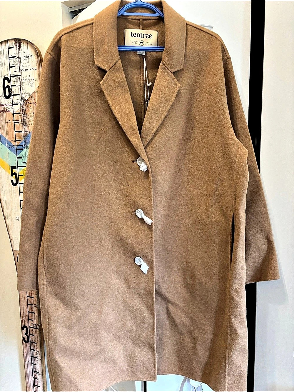 tentree Women's Brown Button Front Pea Coat